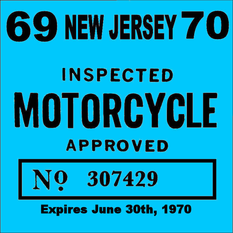 (image for) New Jersey Cycle 1969 Inspection Sticker